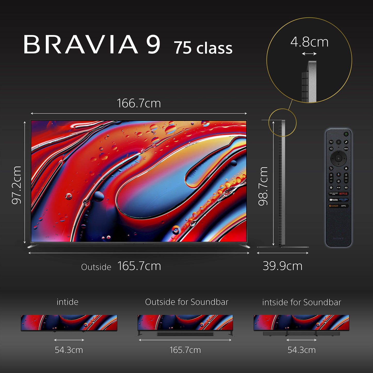 Sony | BRAVIA 9| 75 Inch |XR BACKLIGHT MASTER DRIVE TV with High Peak Luminance | Our brightest TV ever for ultimate cinema, sports & PS5 gaming |4K HDR Smart TV (Google TV) | 2024 Model